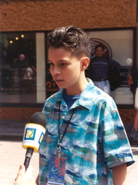 Foto de Gerardo López Sánchez, 12 años, miembro del jurado del 8° Festival Internacional de Cine para Niños (...y no tan Niños), Agosto 2002