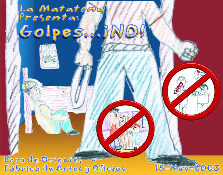 Cartel de ¡Golpes NO!